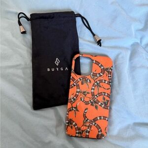 Burga Orange Snake Print Phone Case